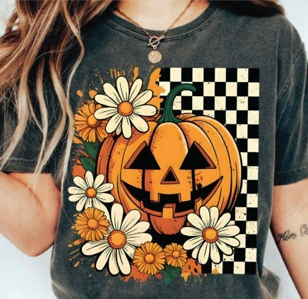 Floral pumpkin (Comfort Colors)