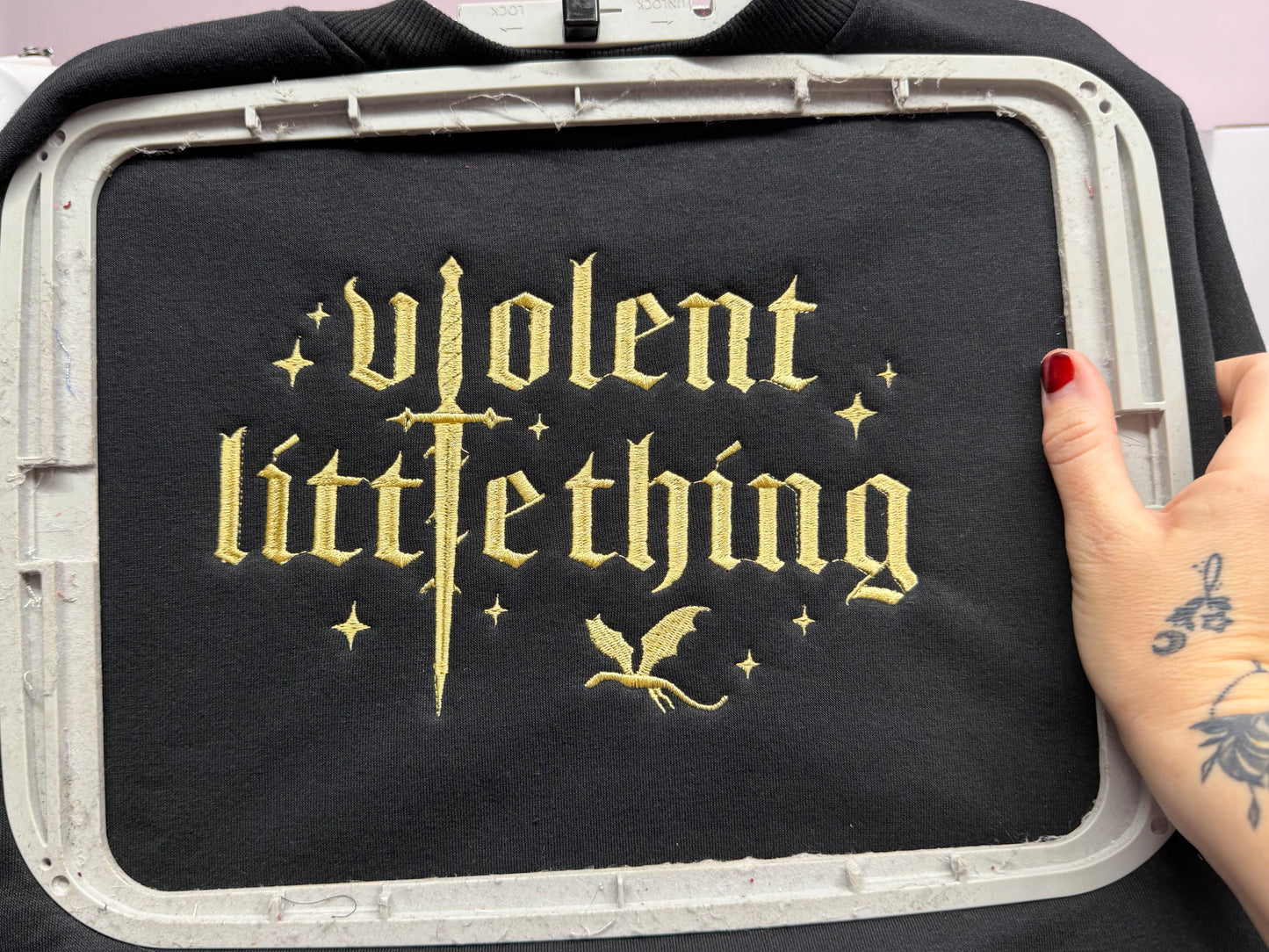 Violent Little thing embroidered crewneck