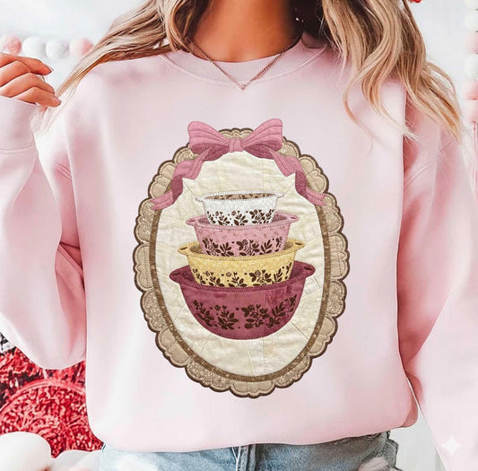 Vintage Pyrex faux quilt