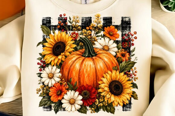 Pumpkins and sunflowers