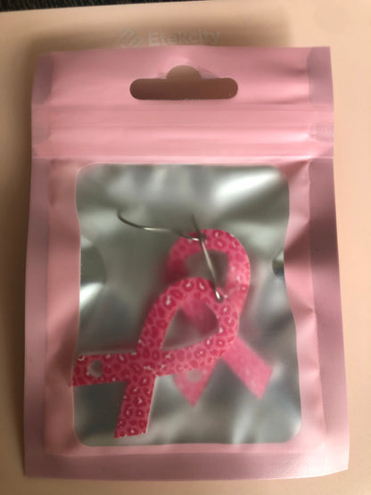 Breast Cancer Ribbon Earrings