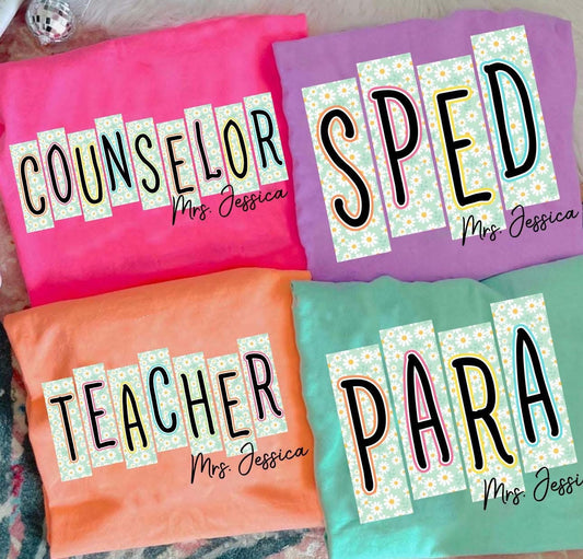 Comfort Colors Educator (multi-options, personalized)