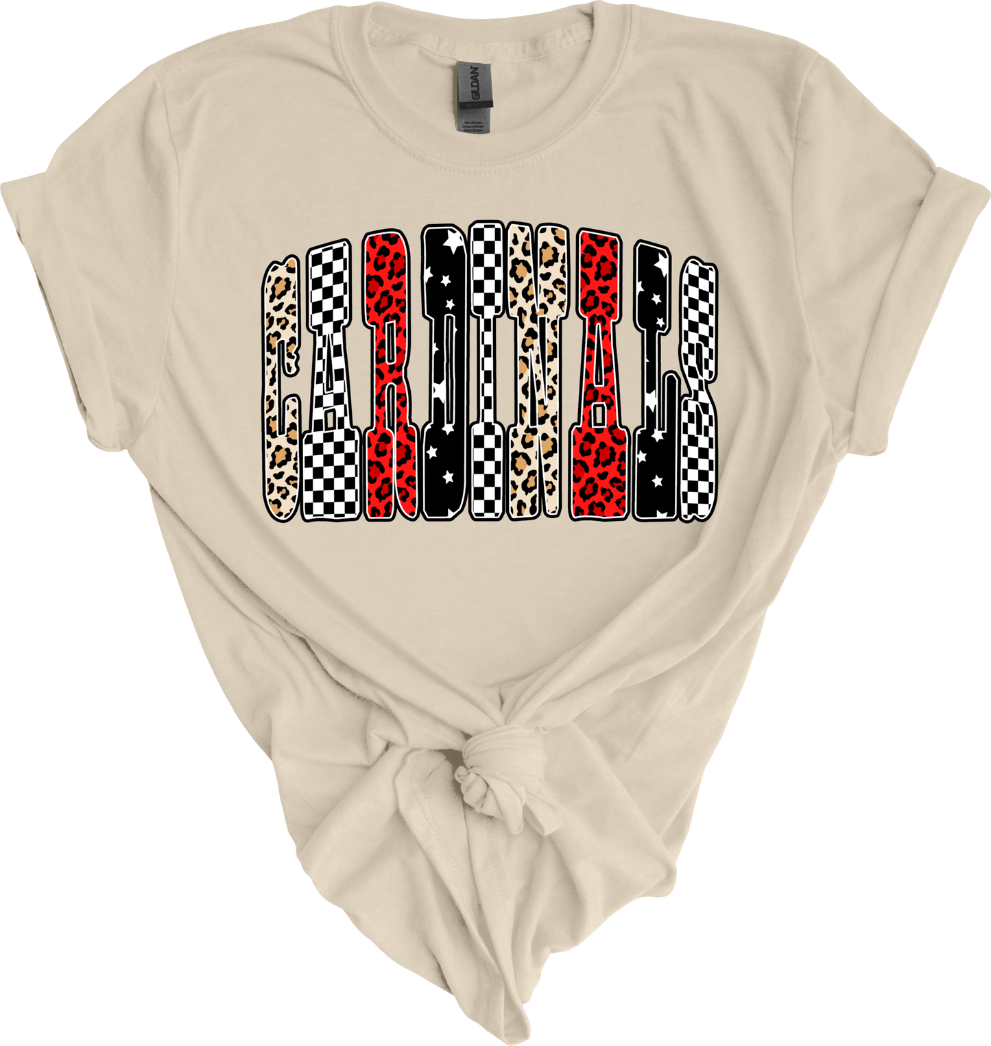 Cardinals retro checkered leopard