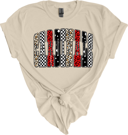 Cardinals retro checkered leopard