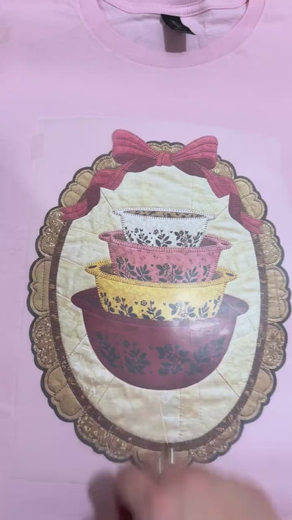 Vintage Pyrex faux quilt